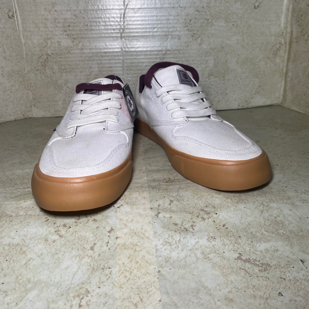 Element Men's‎ Topaz C3 White Canvas Gum Sole Skate Shoes Size 9